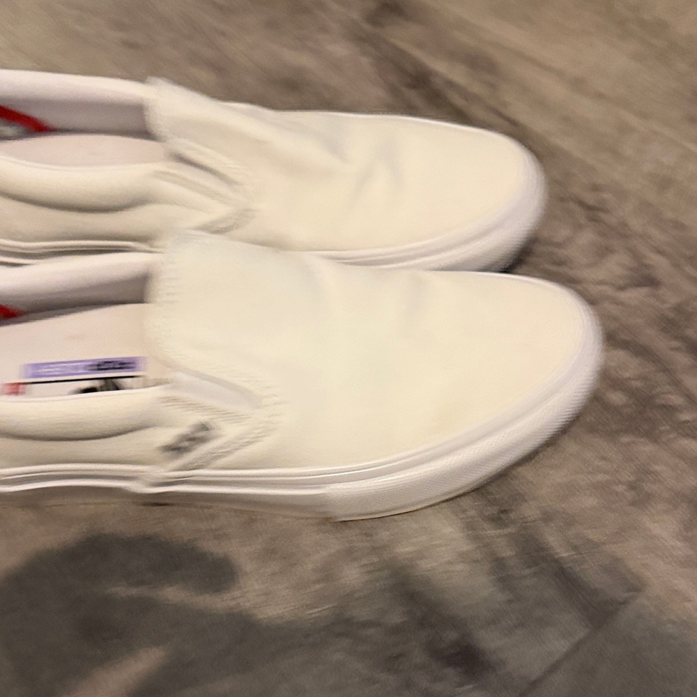 Vans White Slip-On Shoes (barely to never used) - Picture 2 of 6